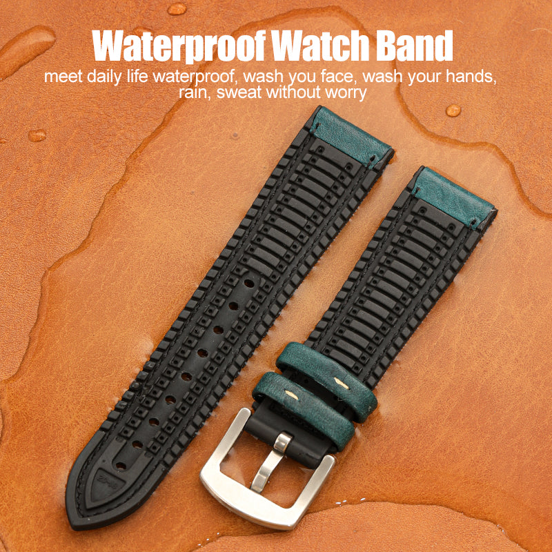 Premium Quality Leather-Fluorine Watch Bands Vintage Strap 20mm 22mm