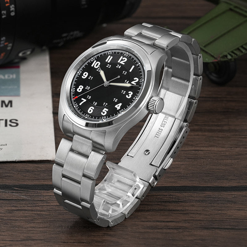 Militado 36 mm Reloj de campo de cuarzo D12 - Agujas tipo lápiz