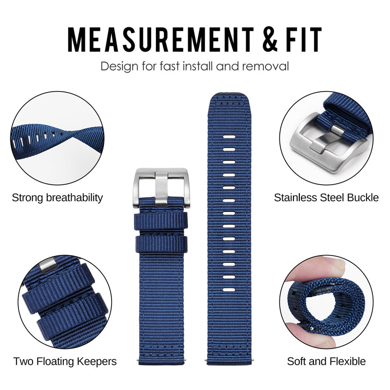 Hot Selling Nylon Fabric Watch Band for Field Watch 20mm 22mm