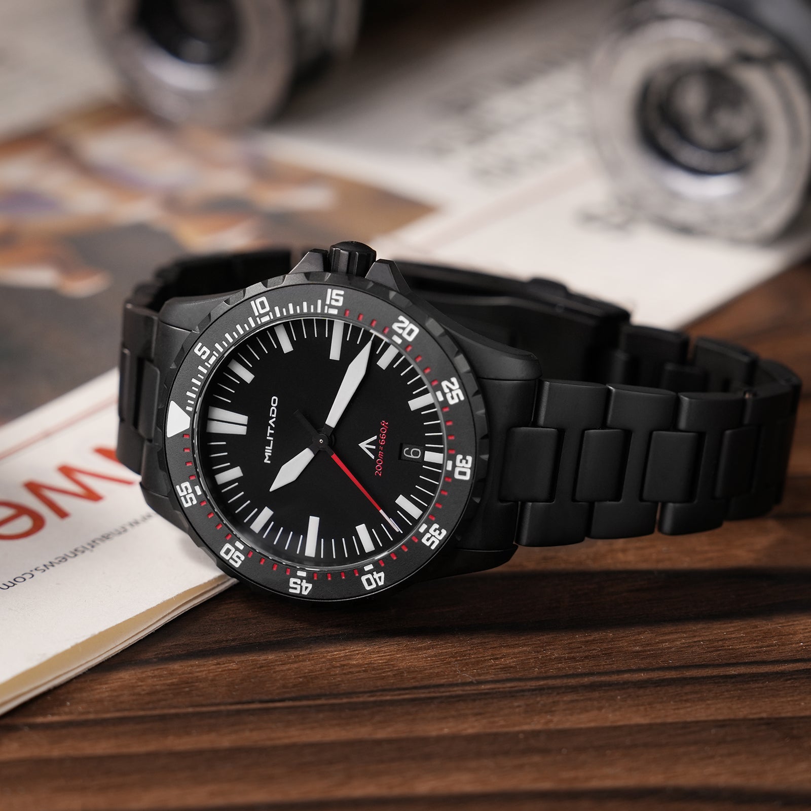 ★11.11 SALE★Militado 39mm Dive Watch Sapphire Crystal Military Watch ML16