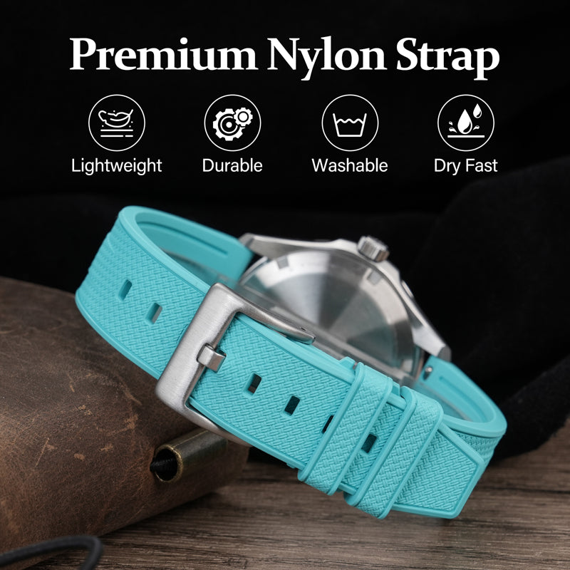 Militado FKM Rubber Watchband Herringbone Textured Watch Strap20mm 22mm