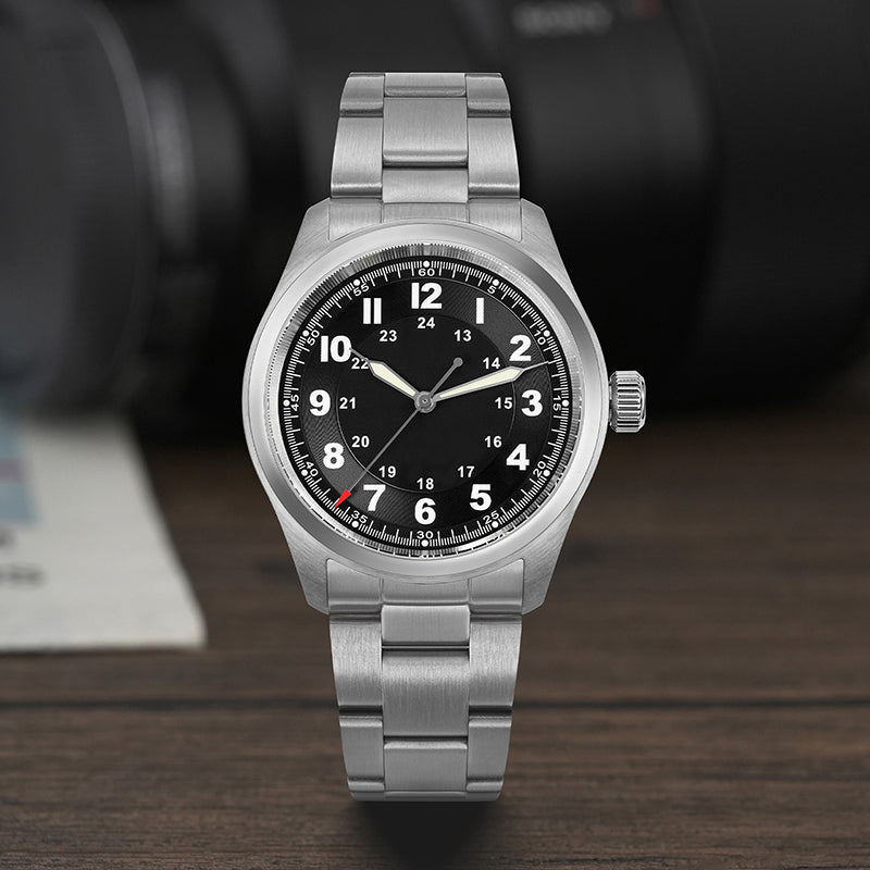 Militado 36 mm Reloj de campo de cuarzo D12 - Agujas tipo lápiz