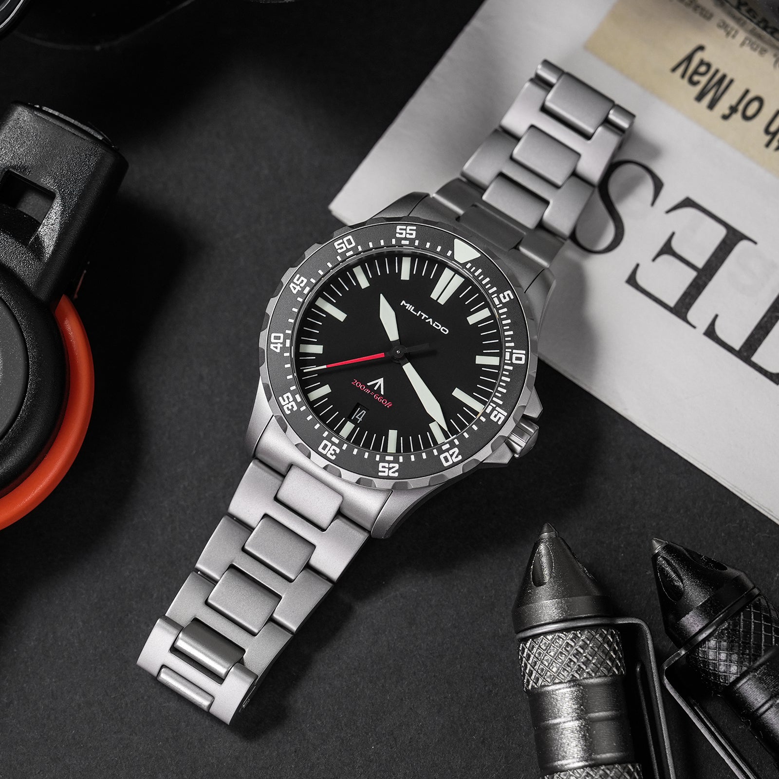 💥Spring Sale💥Militado 39mm Dive Watch Sapphire Crystal Military Watch ML16