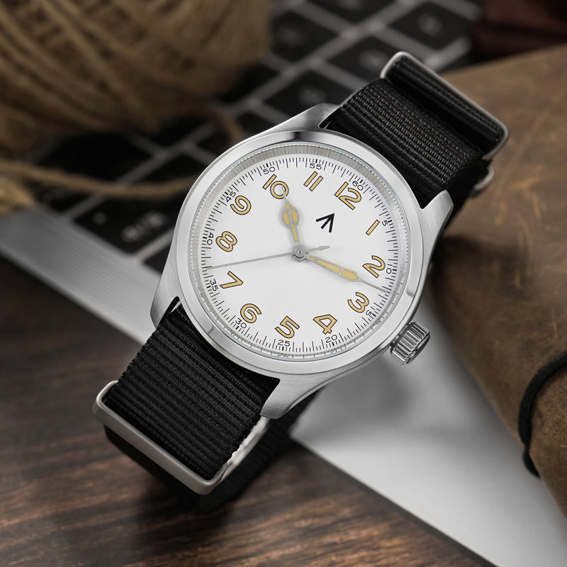 Militado 36 mm Reloj de campo de cuarzo D12 - Agujas tipo lápiz