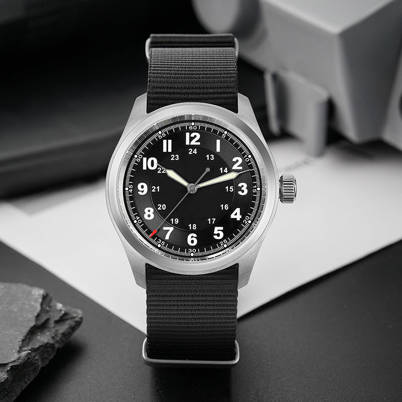 Militado 36 mm Reloj de campo de cuarzo D12 - Agujas tipo lápiz