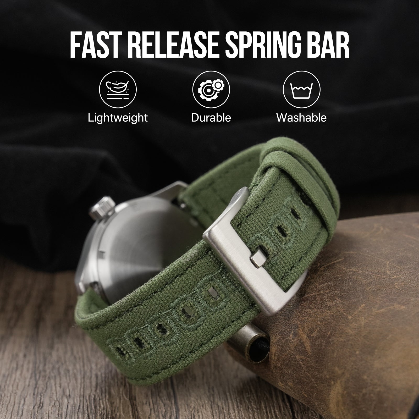 New Arrival Canvas Watch Strap Vintage Watch band 20mm 22mm