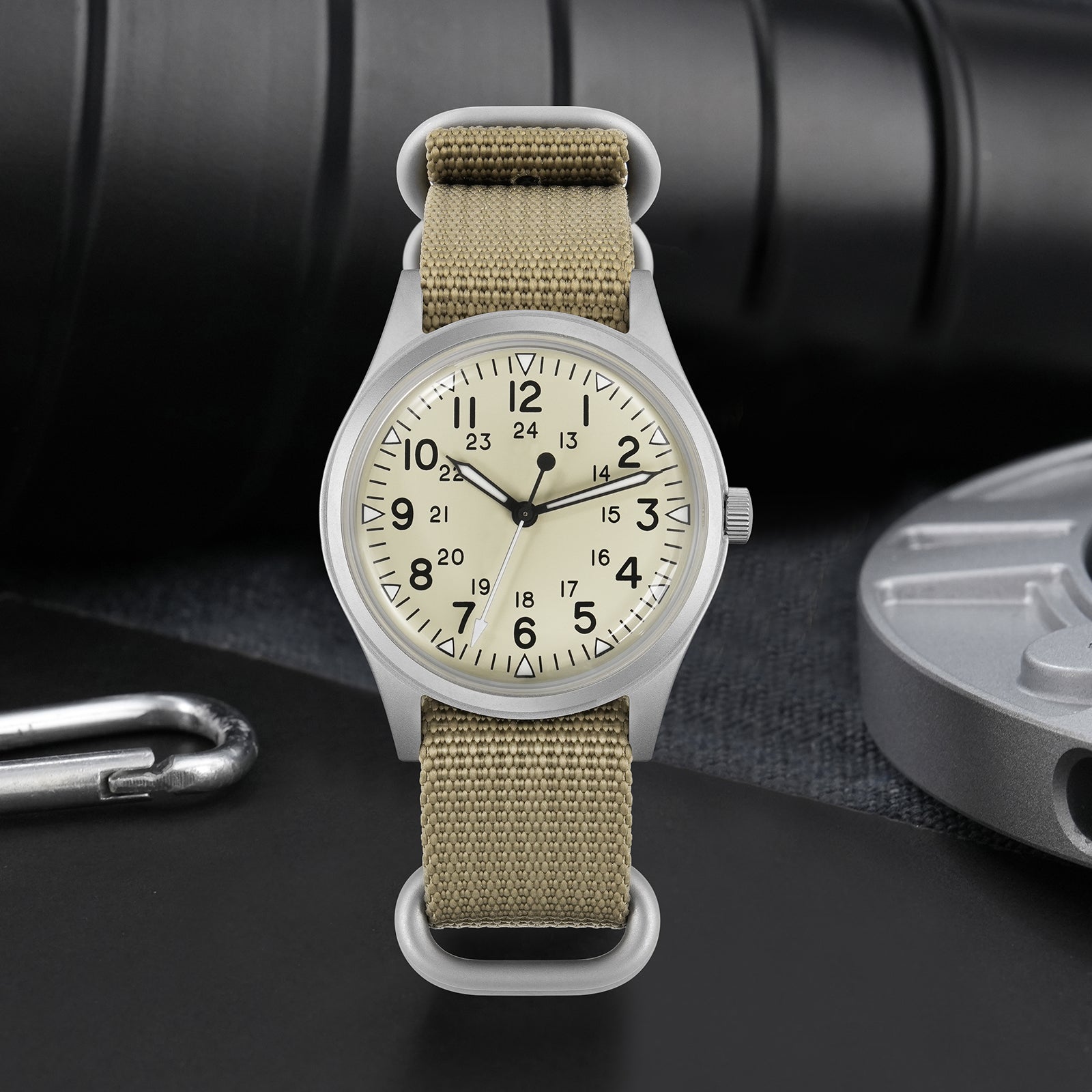 ★11.11 SALE★Militado 36mm High Domed VH31 Field Watch ML07