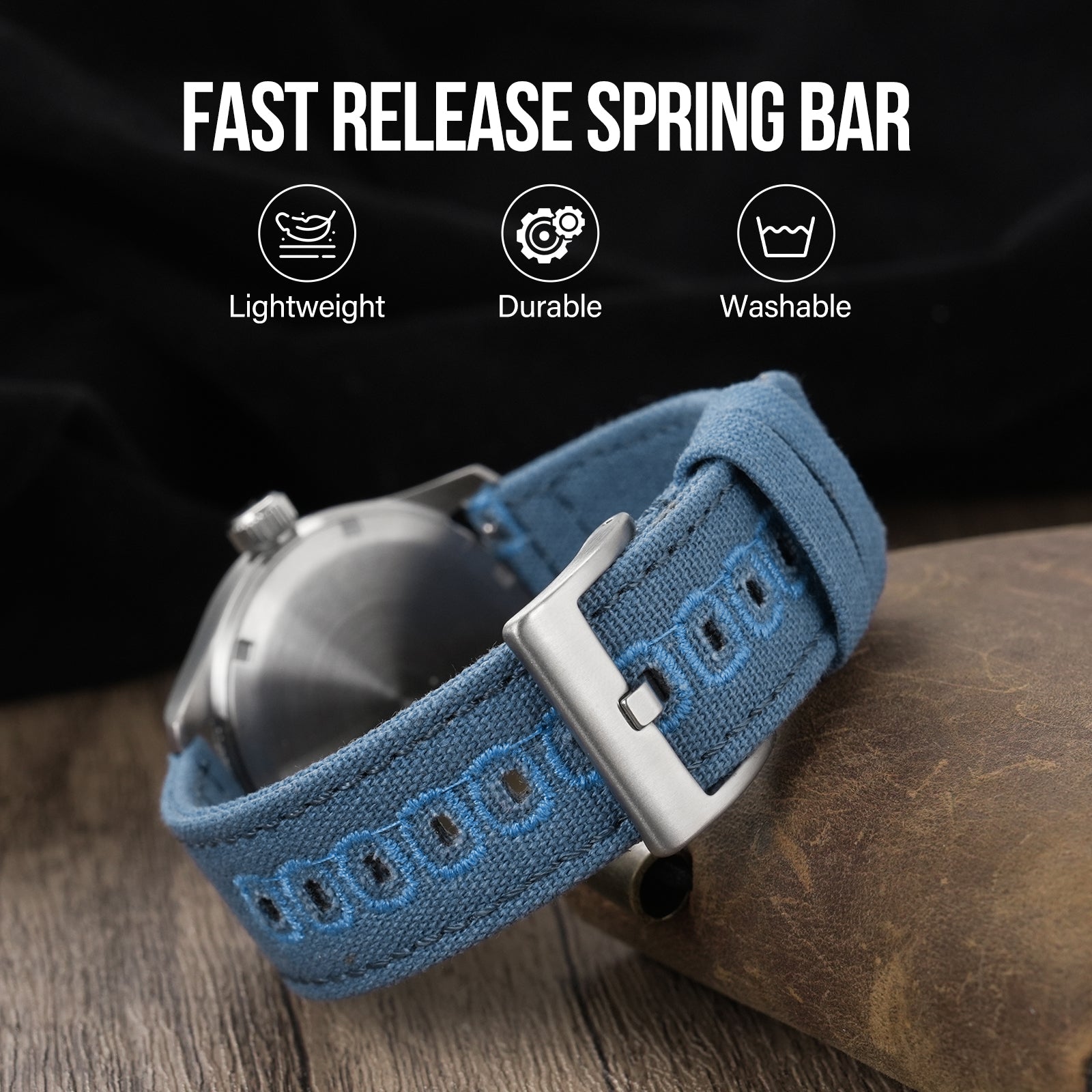 New Arrival Canvas Watch Strap Vintage Watch band 20mm 22mm