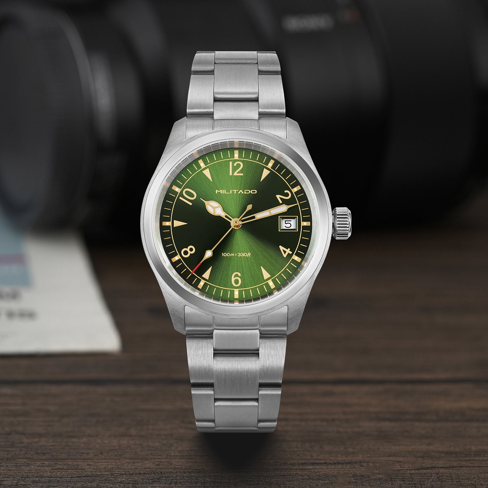 Militado 36 mm Reloj de campo de cuarzo D12 - Agujas tipo lápiz