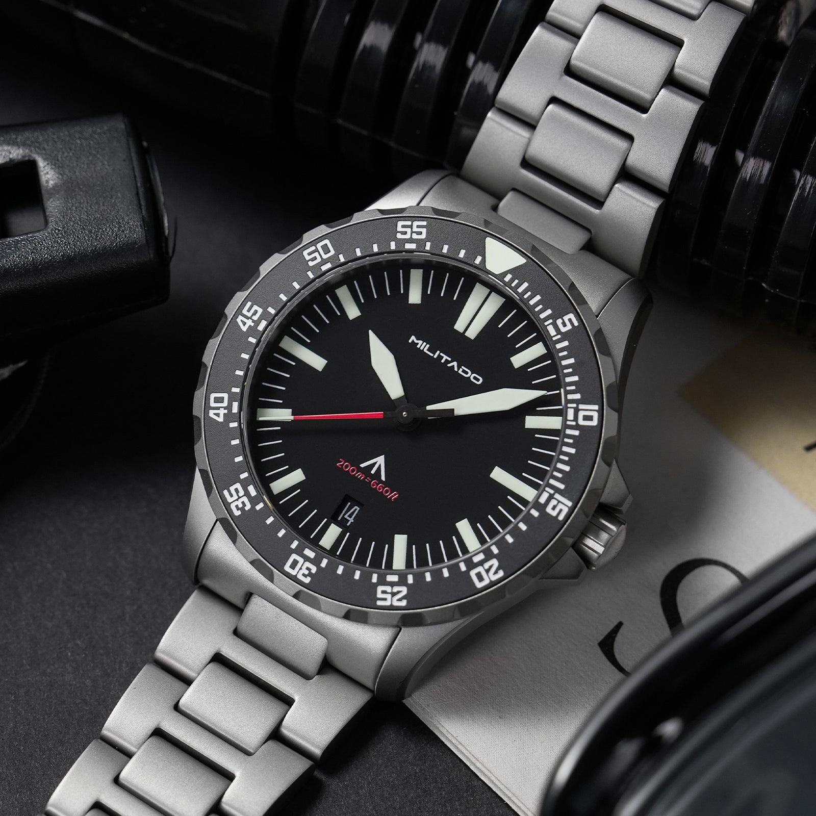 💥Spring Sale💥Militado 39mm Dive Watch Sapphire Crystal Military Watch ML16