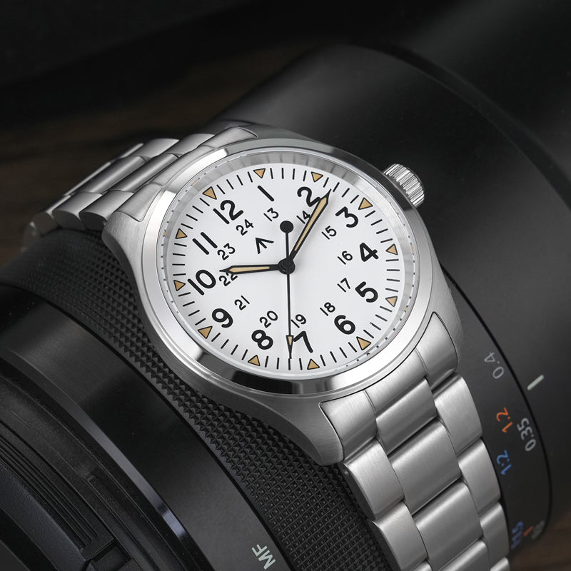 Militado 36 mm Reloj de campo de cuarzo D12 - Agujas tipo lápiz