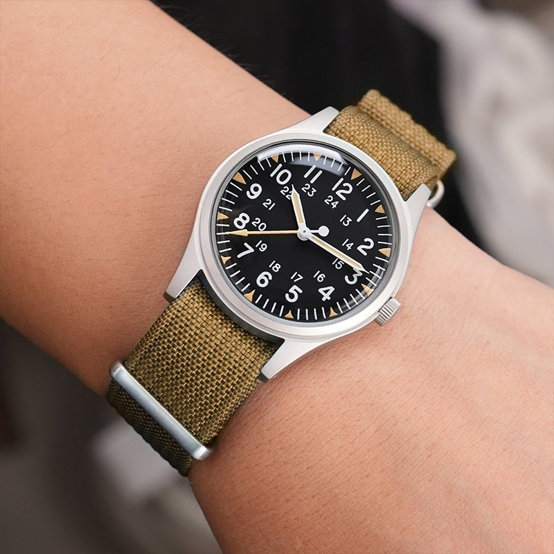 💥Spring Sale💥Militado 36mm High Domed VH31 Field Watch ML07