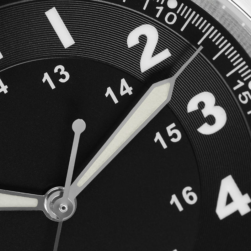 Militado 36 mm Reloj de campo de cuarzo D12 - Agujas tipo lápiz