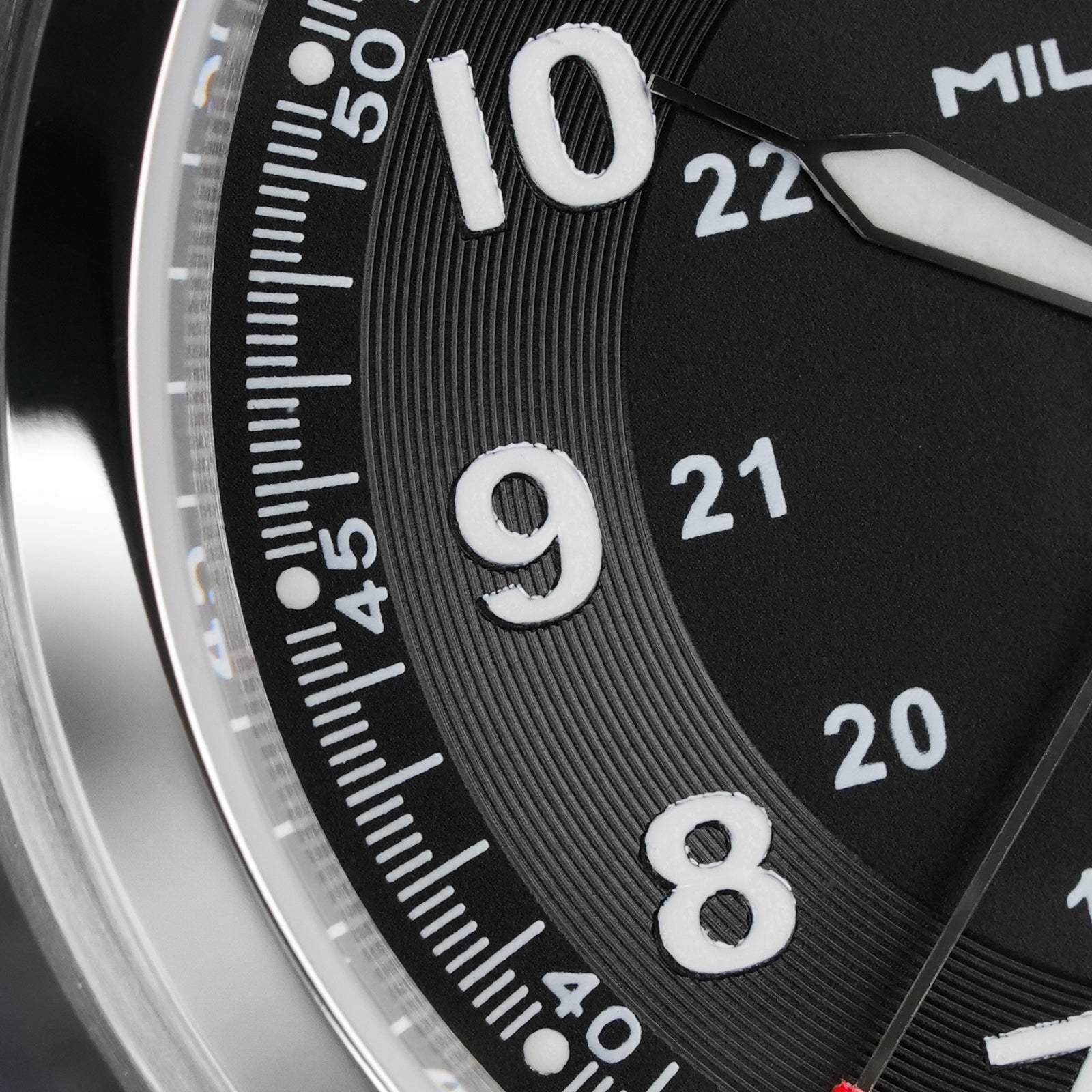 Militado 36 mm Reloj de campo de cuarzo D12 - Agujas tipo lápiz