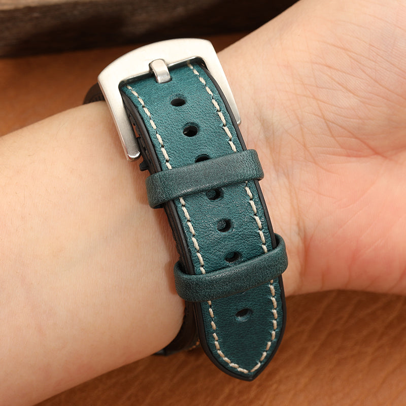 Premium Quality Leather-Fluorine Watch Bands Vintage Strap 20mm 22mm