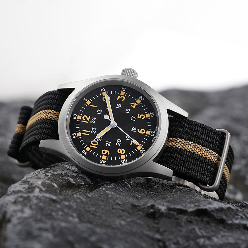 š„Spring Saleš„Militado VH31 Vintage Field Watch ML05 24hours Black Dial