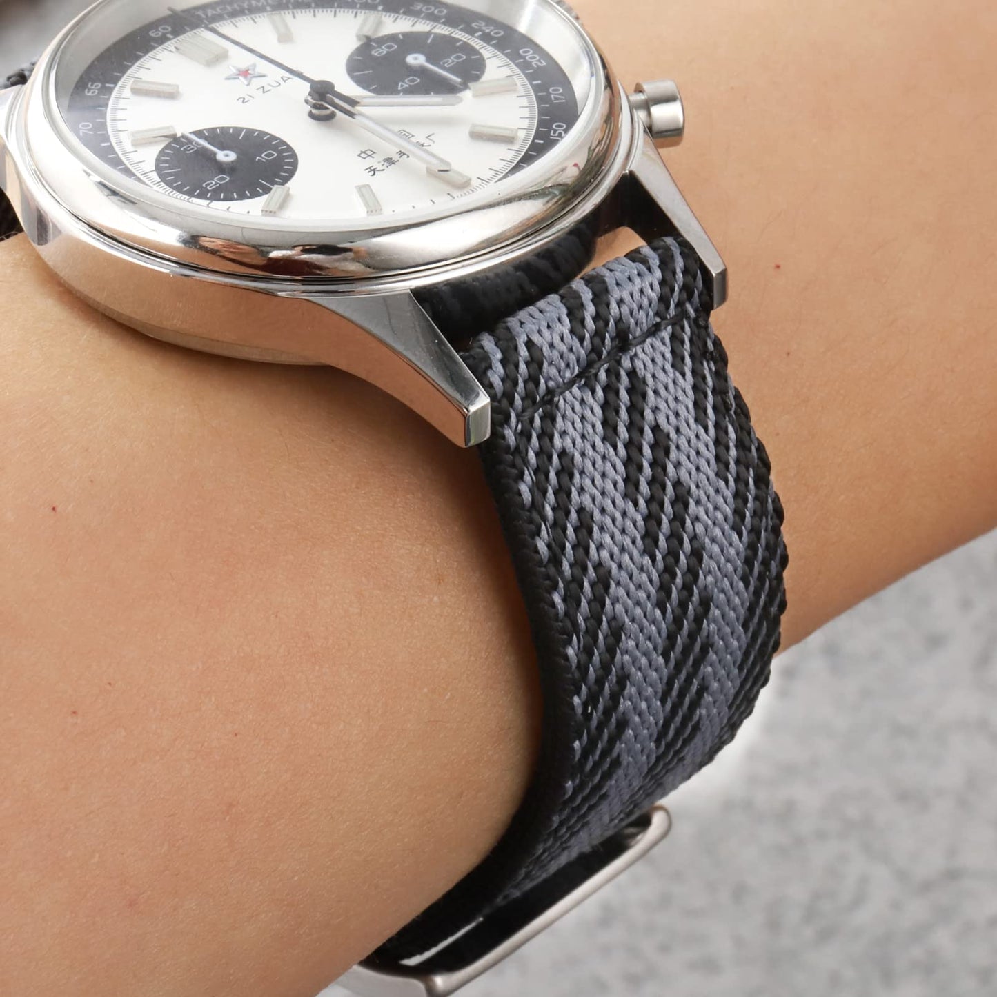 Leather Nylon Canvas Strap Watchband 20mm 22mm
