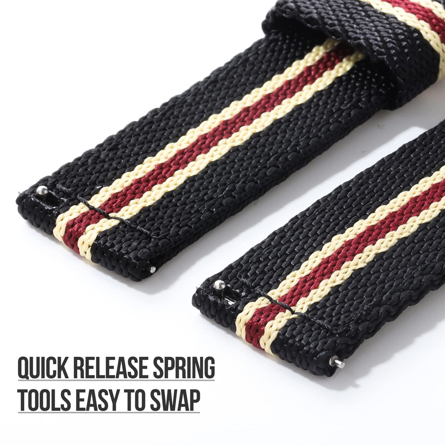 Leather Nylon Canvas Strap Watchband 20mm 22mm