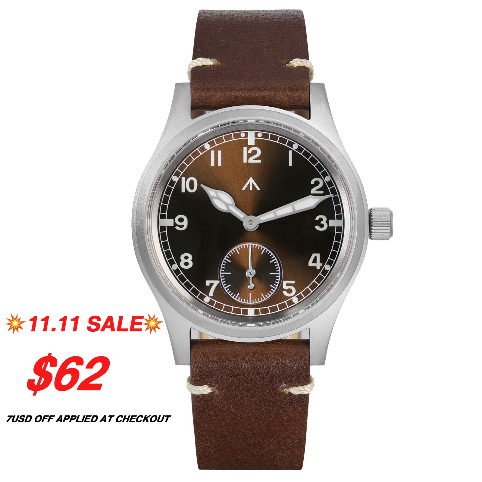 Reloj de campo de cuarzo Militado 36 mm D12 - Manecillas tipo catedral