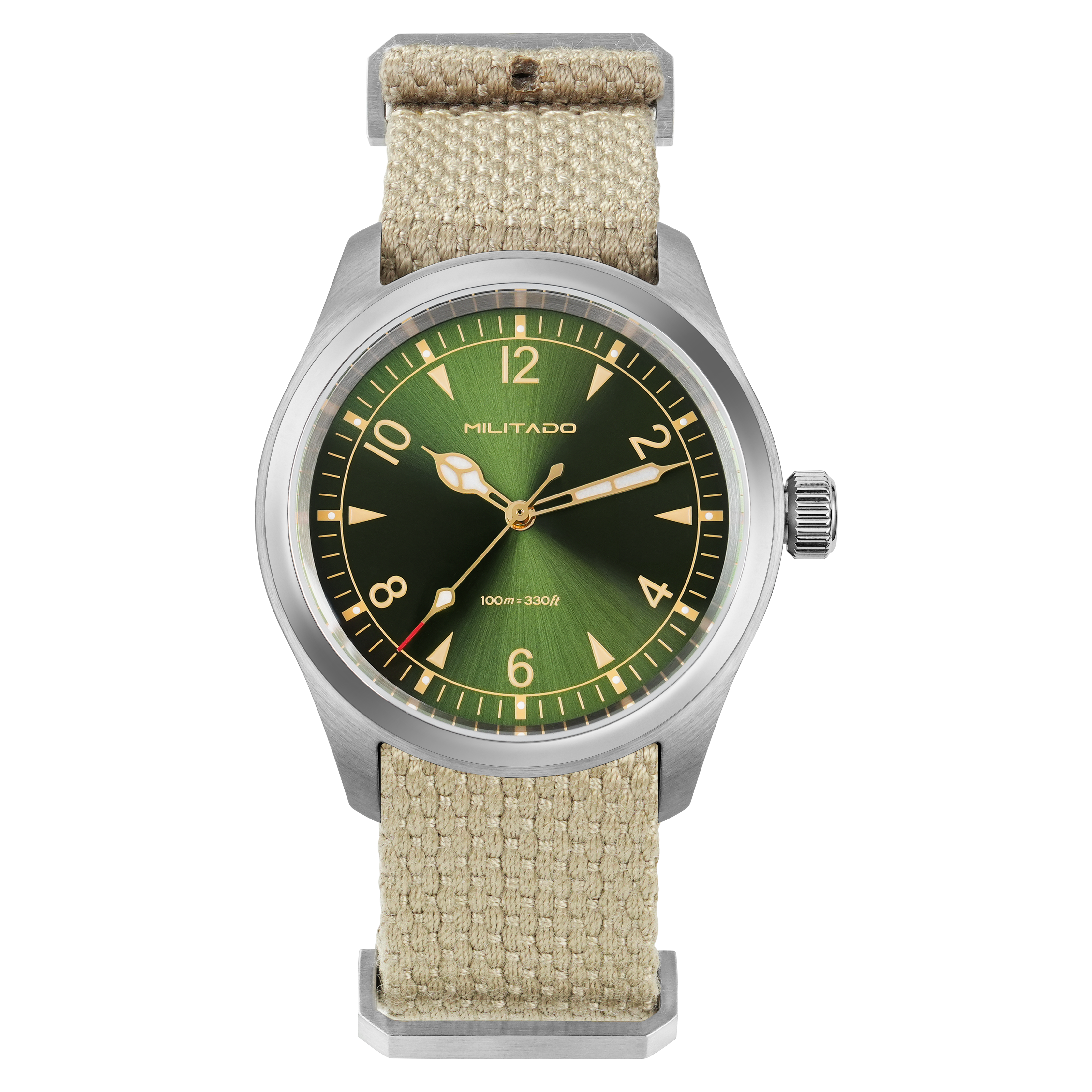 Militado 36 mm Reloj de campo de cuarzo D12 - Agujas tipo lápiz