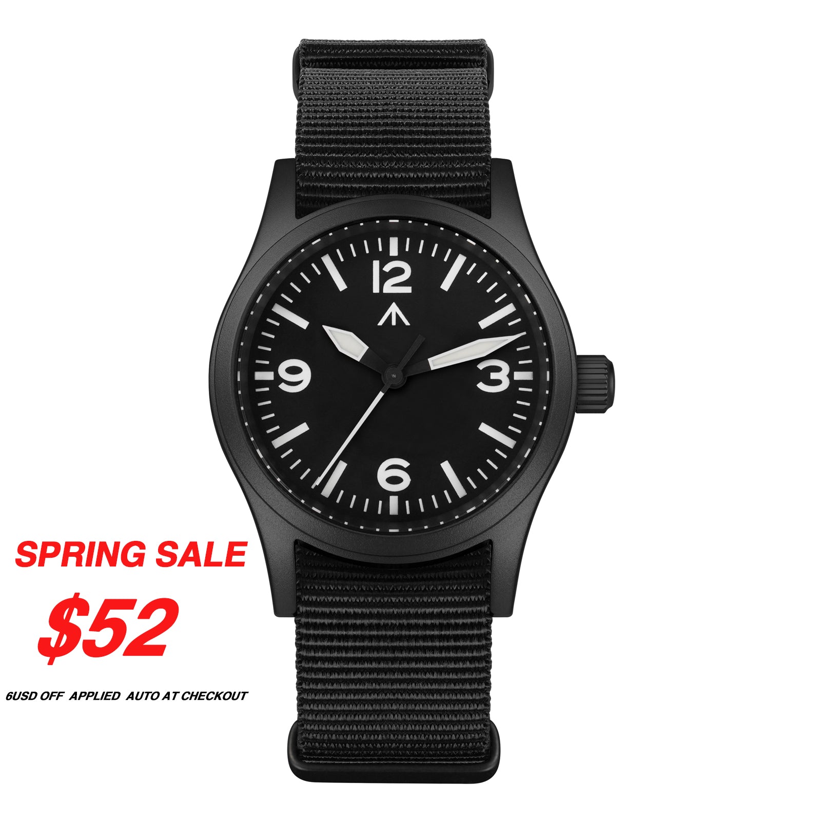 💥Spring Sale💥Militado VH31 Vintage Military Watch ML05 Black PVD