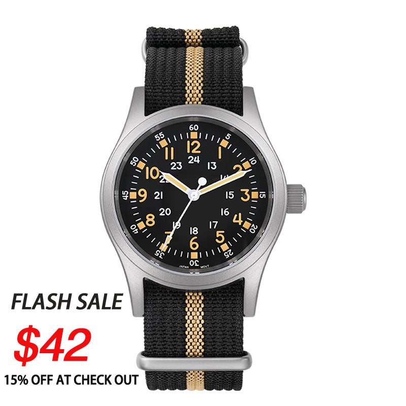 ★SuperOfertas ★Militado 38mm Reloj militar de campo con cristal de zafiro ML05