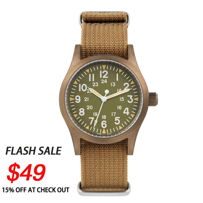 Militado 38mm PVD Bronze Watch Military Watch ML05