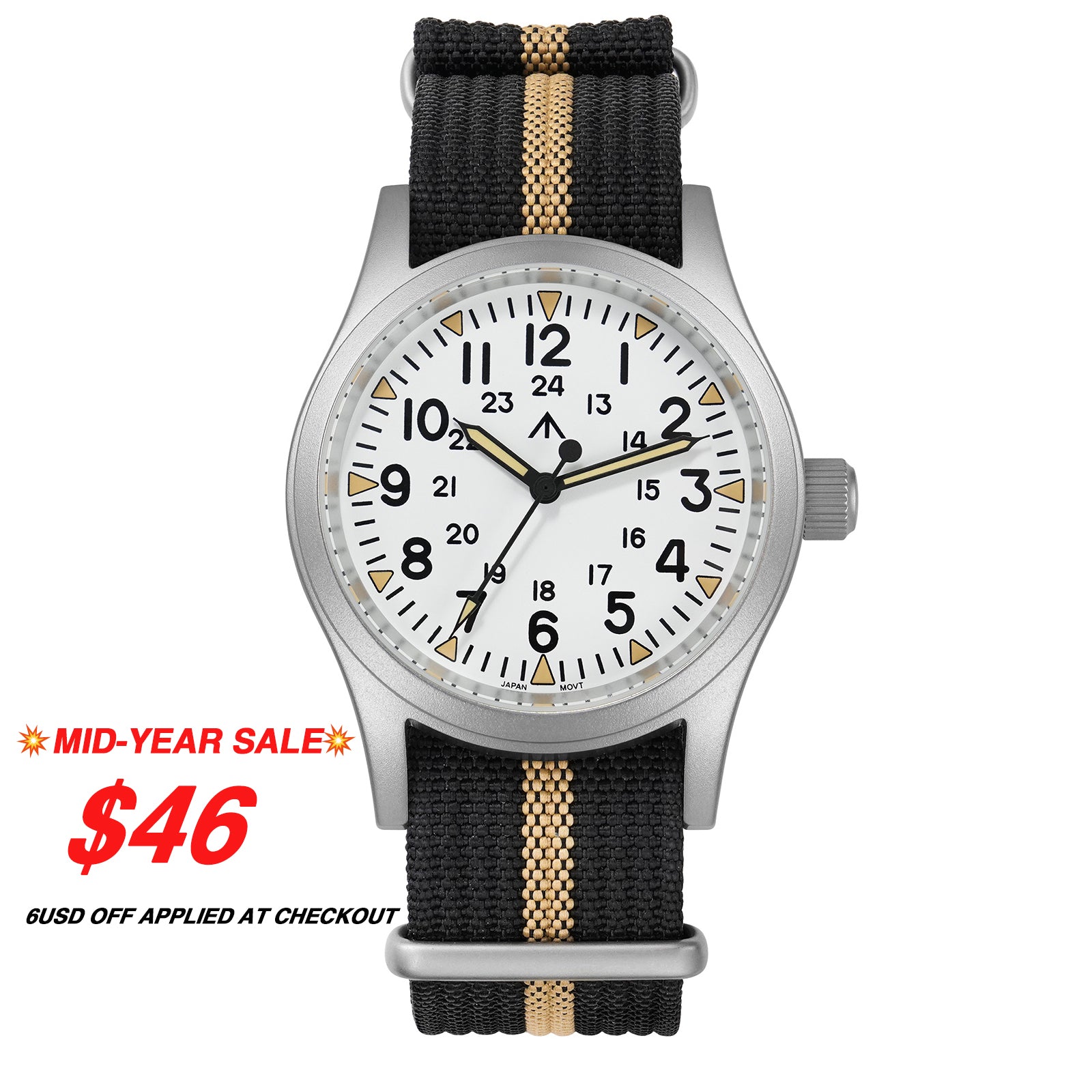 ★SuperOfertas ★Militado 38mm Reloj militar de campo con cristal de zafiro ML05