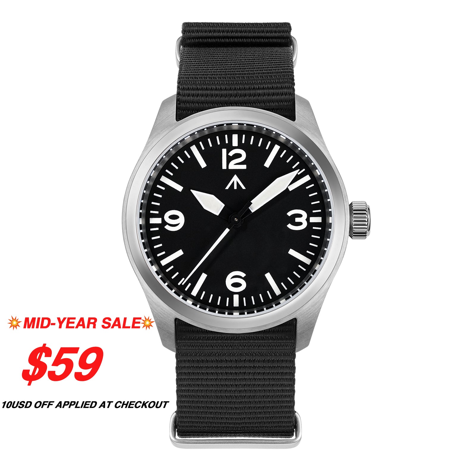 💥Mid-Year Sale💥Militado 38mm Military Watch Vintage Field Watch 369 Dial ML08