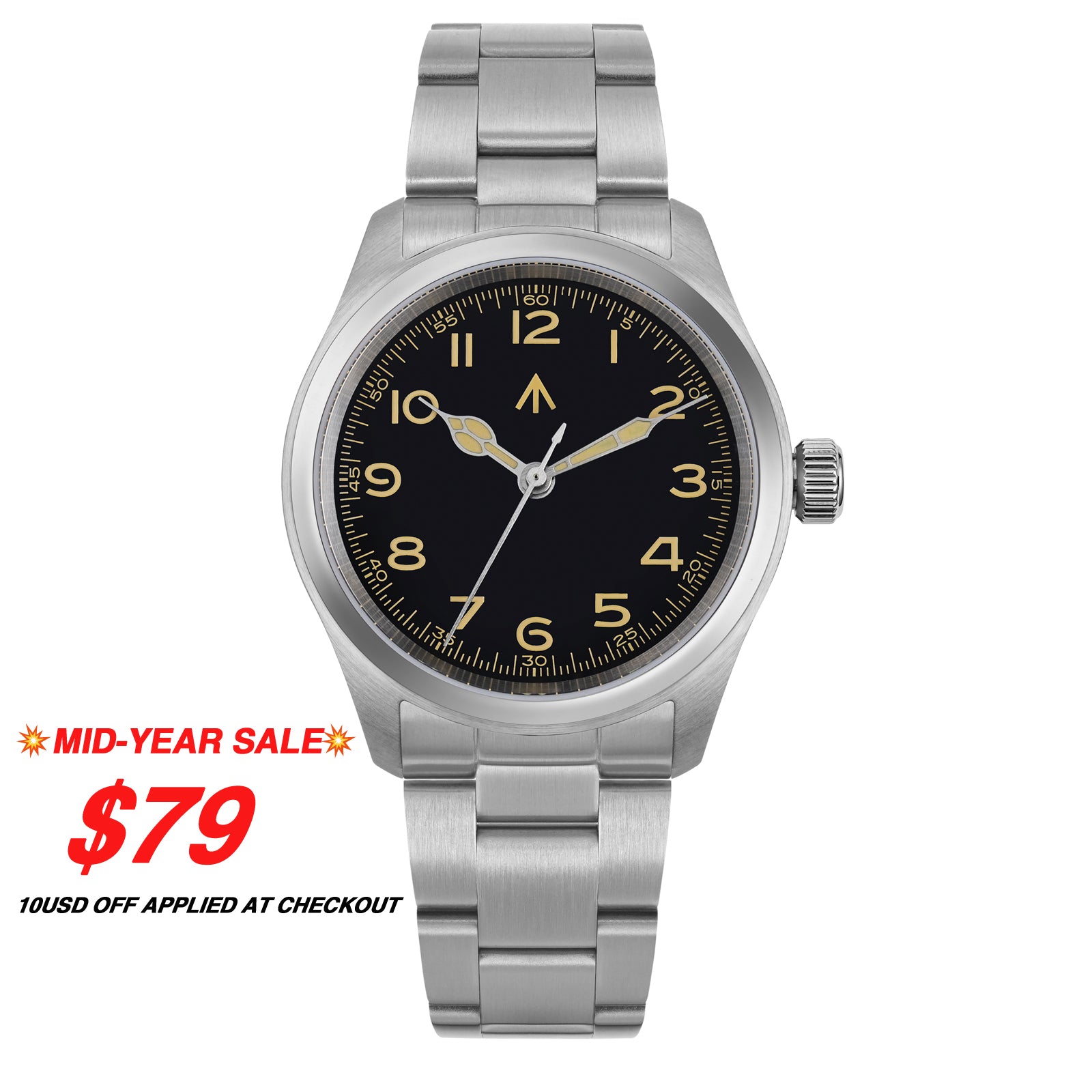 💥Mid-Year Sale💥Militado 38mm VH31 Retro Field Watch ML08