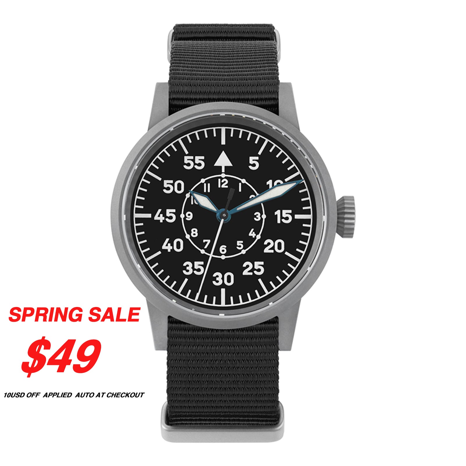 💥Spring Sale💥Militado 37mm Sapphire Crystal Retro Flieger Pilot Watch ML10 V2