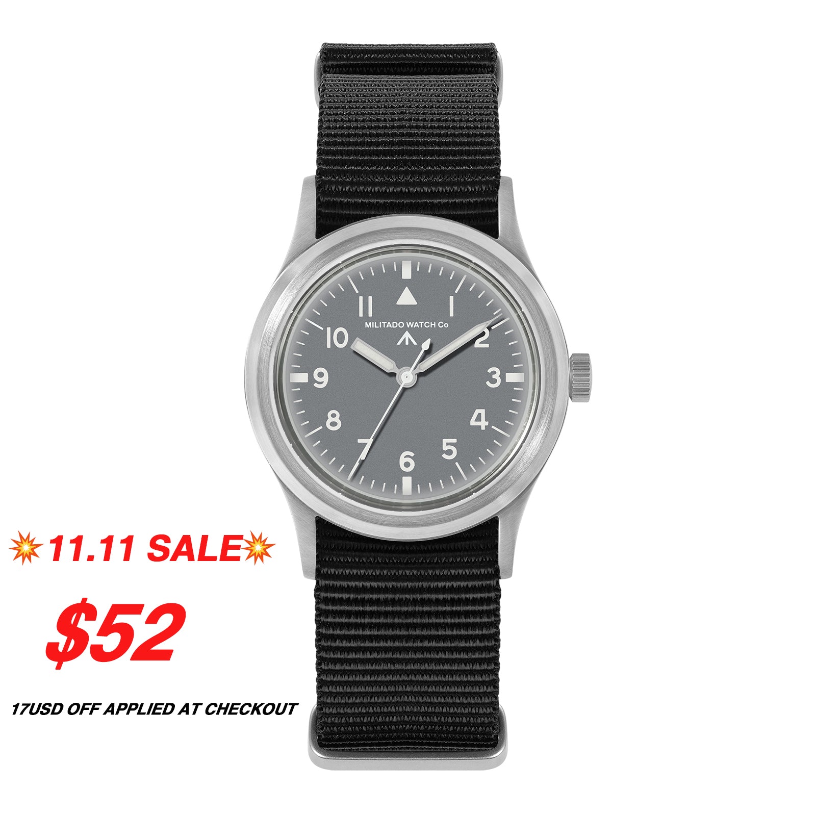 ☆618 Big Sale 618 Big Sale☆ Militado 36mm Sapphire Crystal Retro