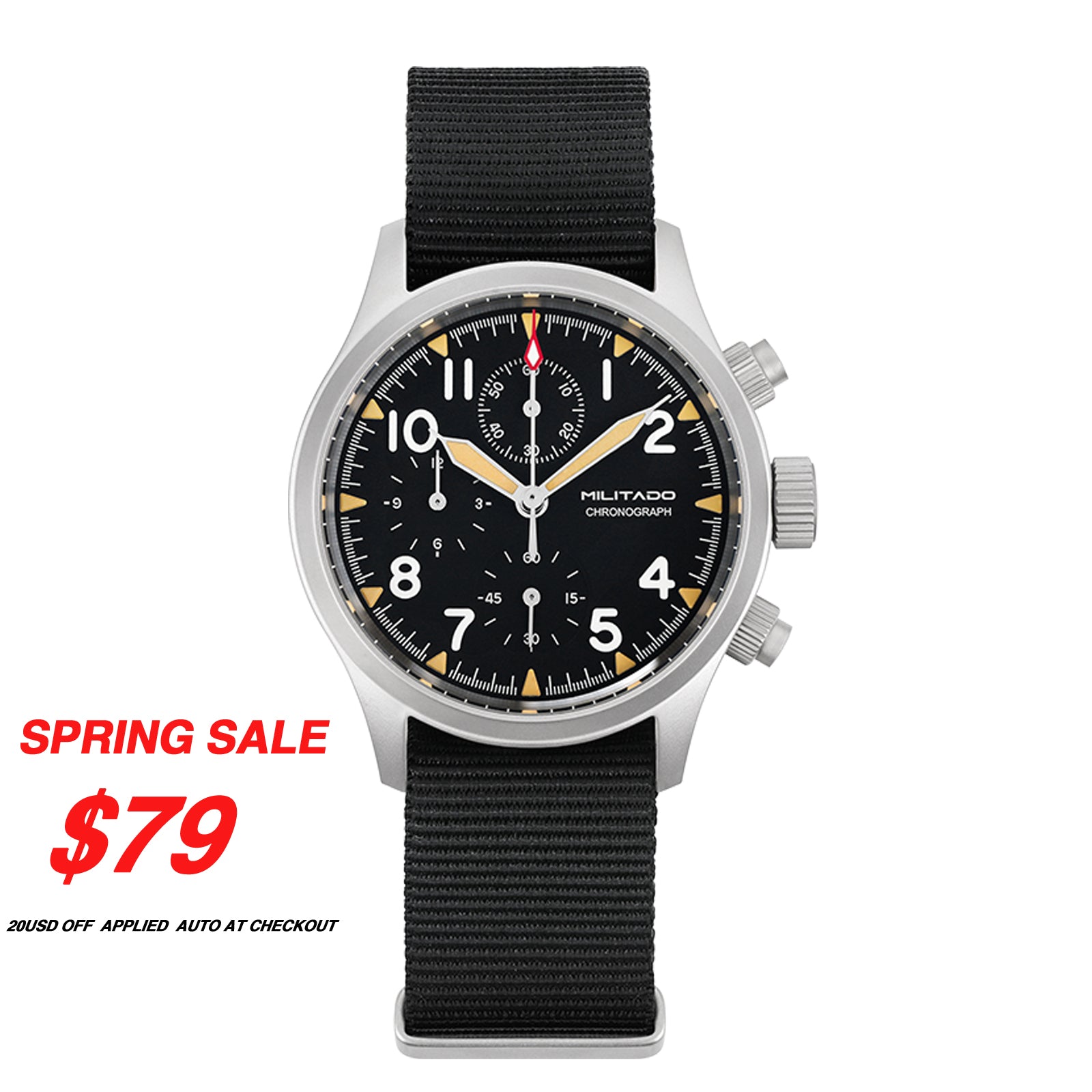 💥Spring Sale💥Militado Retro VK67 Quartz Chronograph Watch ML1868