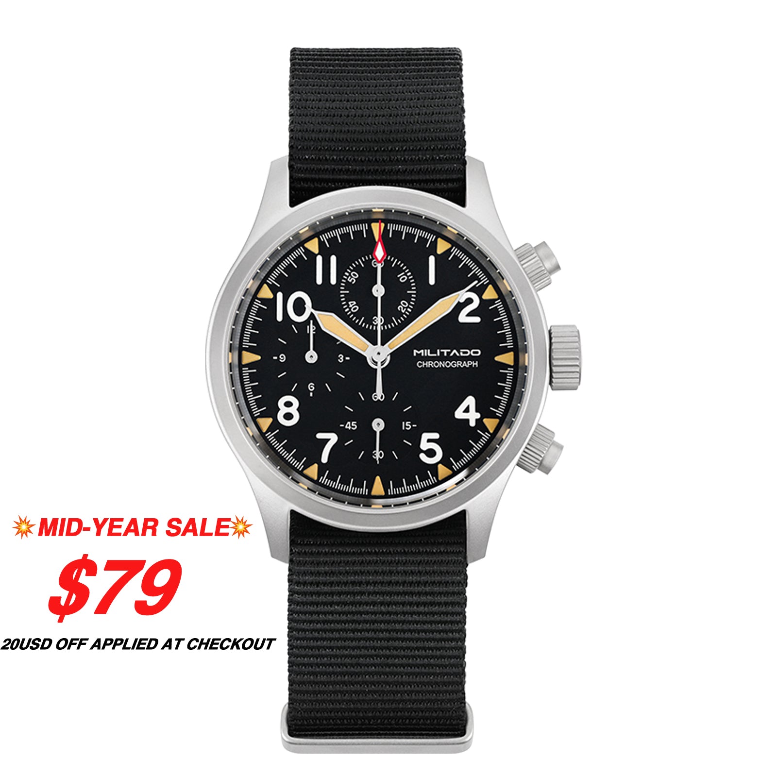 💥Mid-Year Sale💥Militado Retro VK67 Quartz Chronograph Watch ML1868