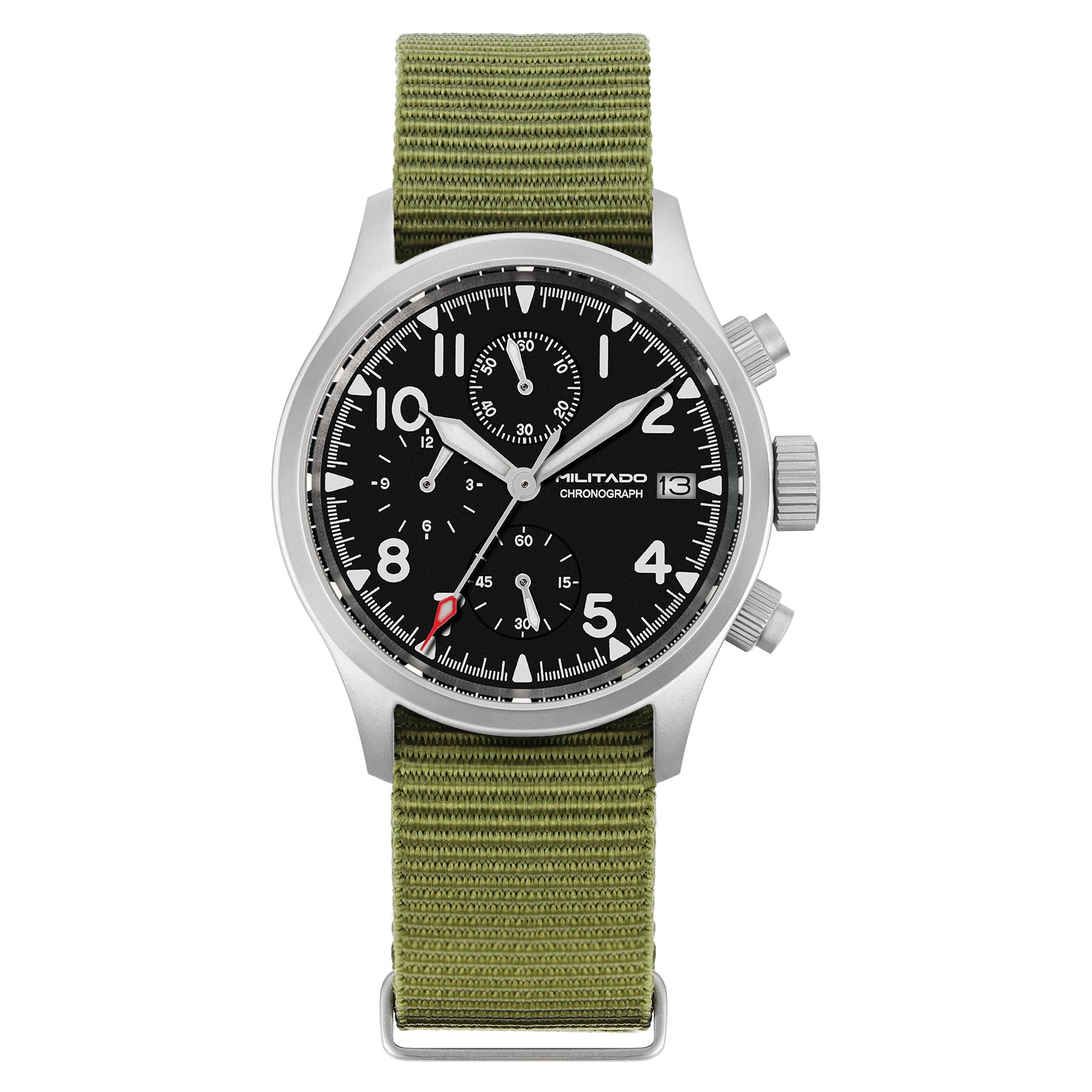 ★618 Big Sale★ Militado 39mm Retro Chronograph Watch Military Watch ML1868