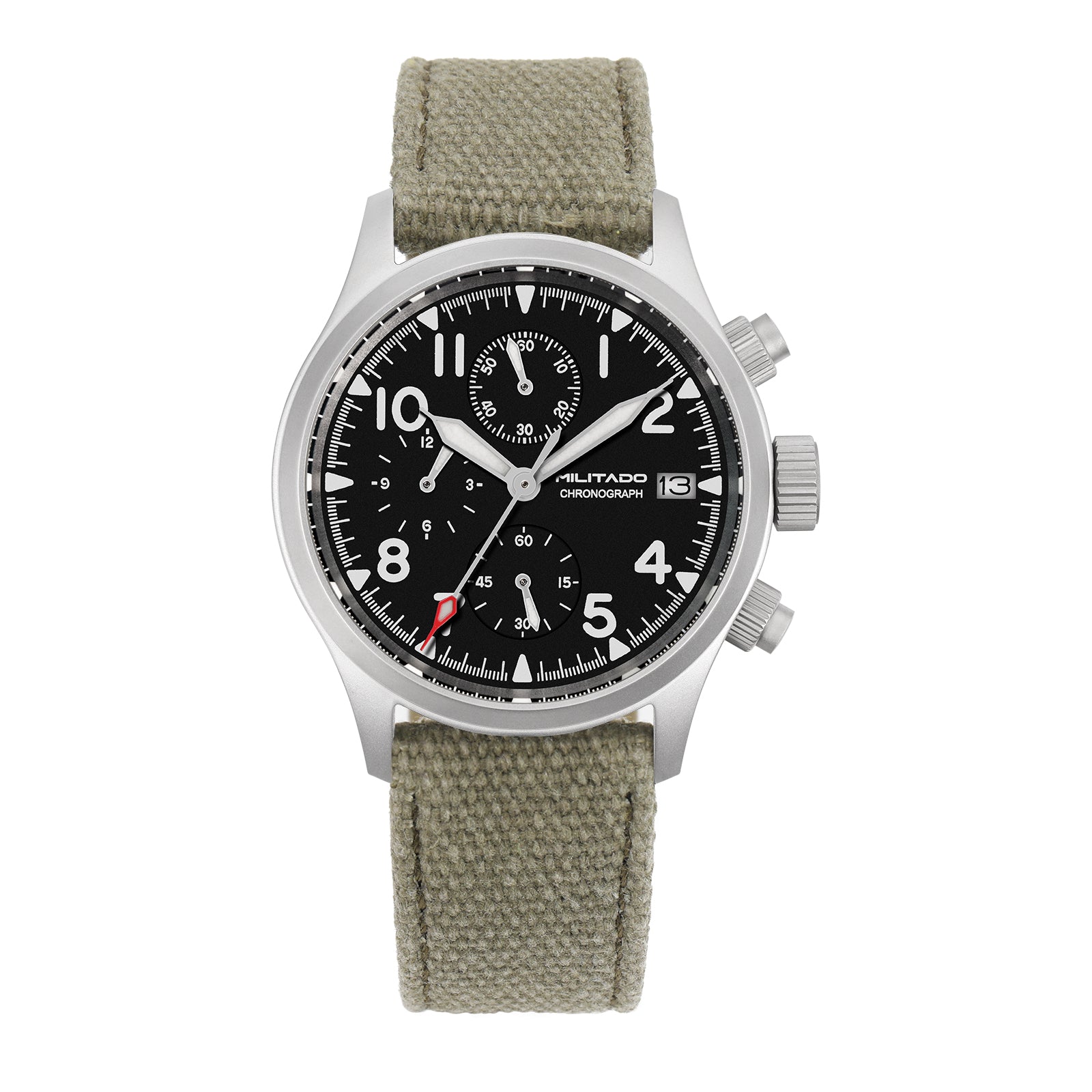 Reloj cronógrafo de cuarzo Militado Retro VK67 con 3 esferas