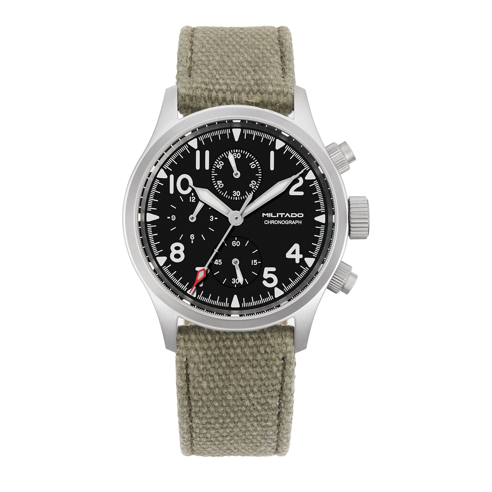 Reloj cronógrafo de cuarzo Militado Retro VK67 con 3 esferas