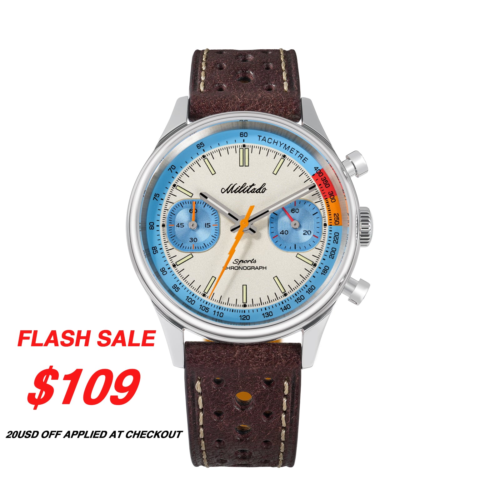 💥Flash Sale💥Militado Miyota 6S21 Chronograph Watch 40mm Men Watch ML23