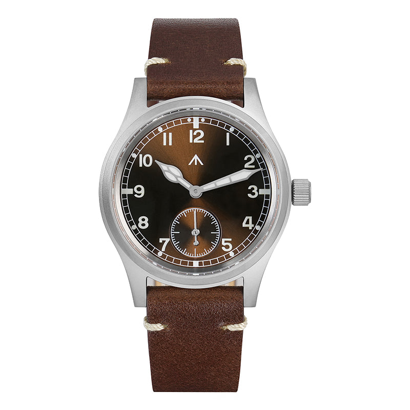 Militado 36mm Retro Filed Watch D12 Brown Sunburst Dial