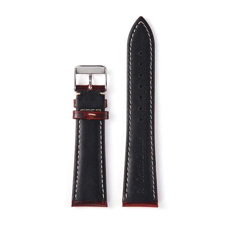 Vintage Oil Wax Leather Watch Strap Cowhide Watchband 18mm 19mm 20mm 21mm 22mm