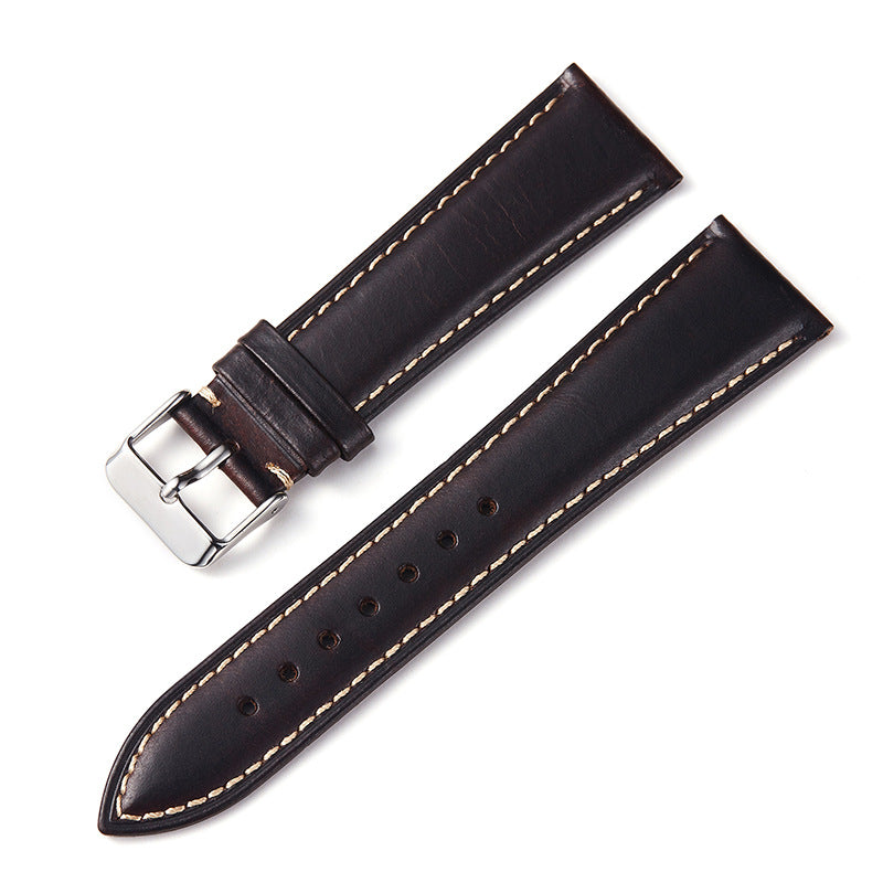 Vintage Oil Wax Leather Watch Strap Cowhide Watchband 18mm 19mm 20mm 21mm 22mm