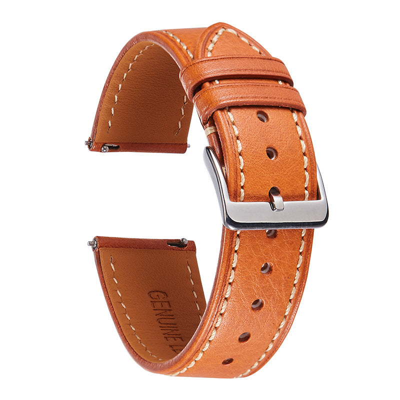 Italian vegetable tanned leather strap quick release watch strap 18 20 22mm