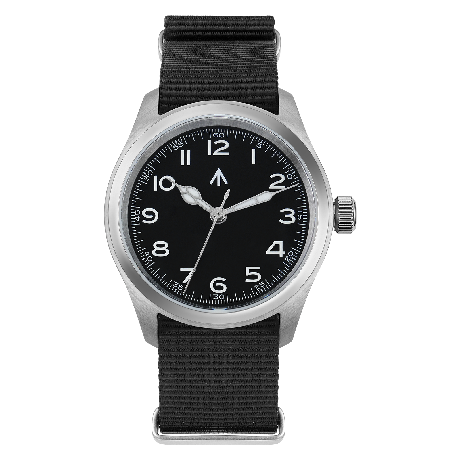 Militado 38mm Sapphire Crystal Filed Watches for Men ML08 Black Dial With BLue Luminous