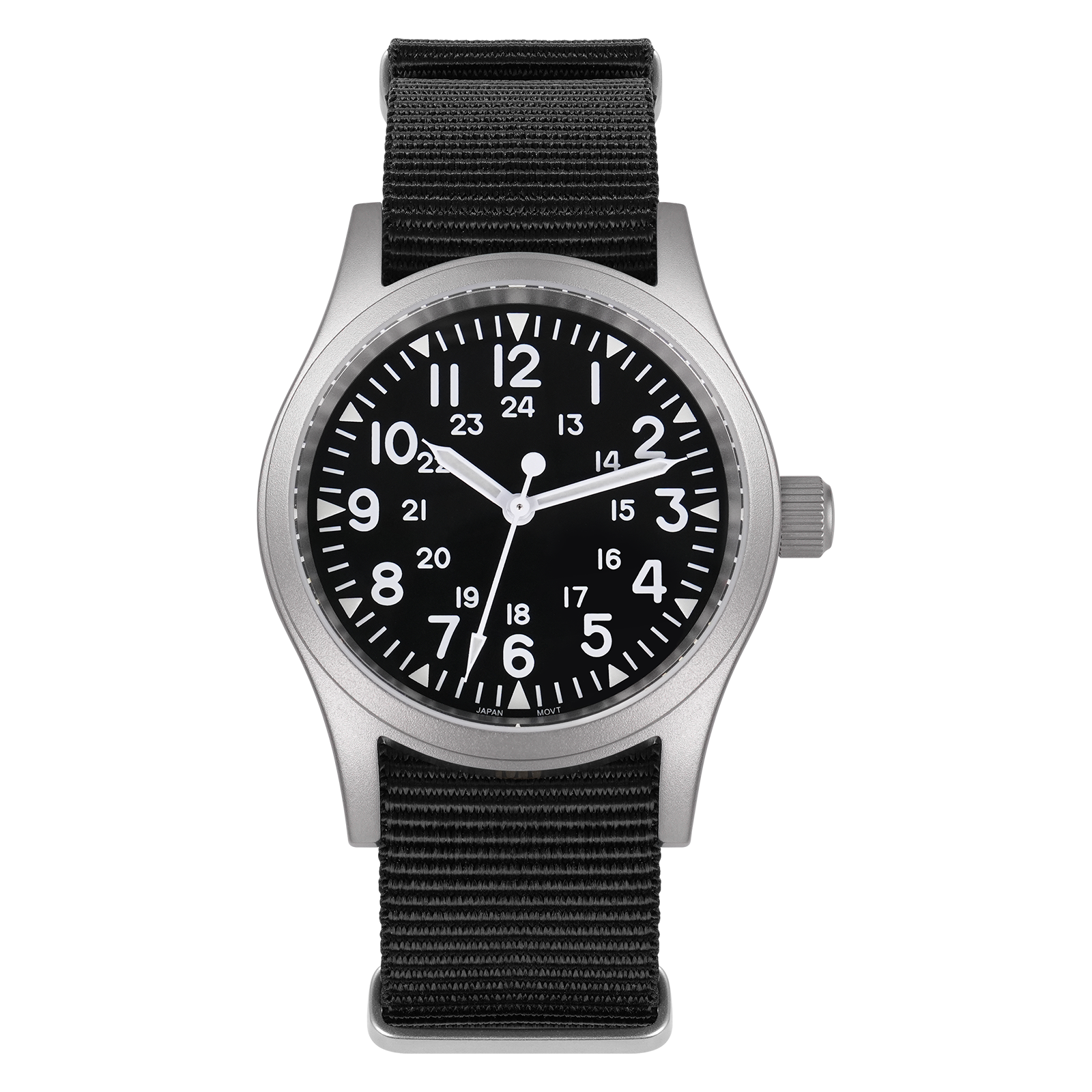 Militado 38mm VH31 Field Watches For Men Black Dial