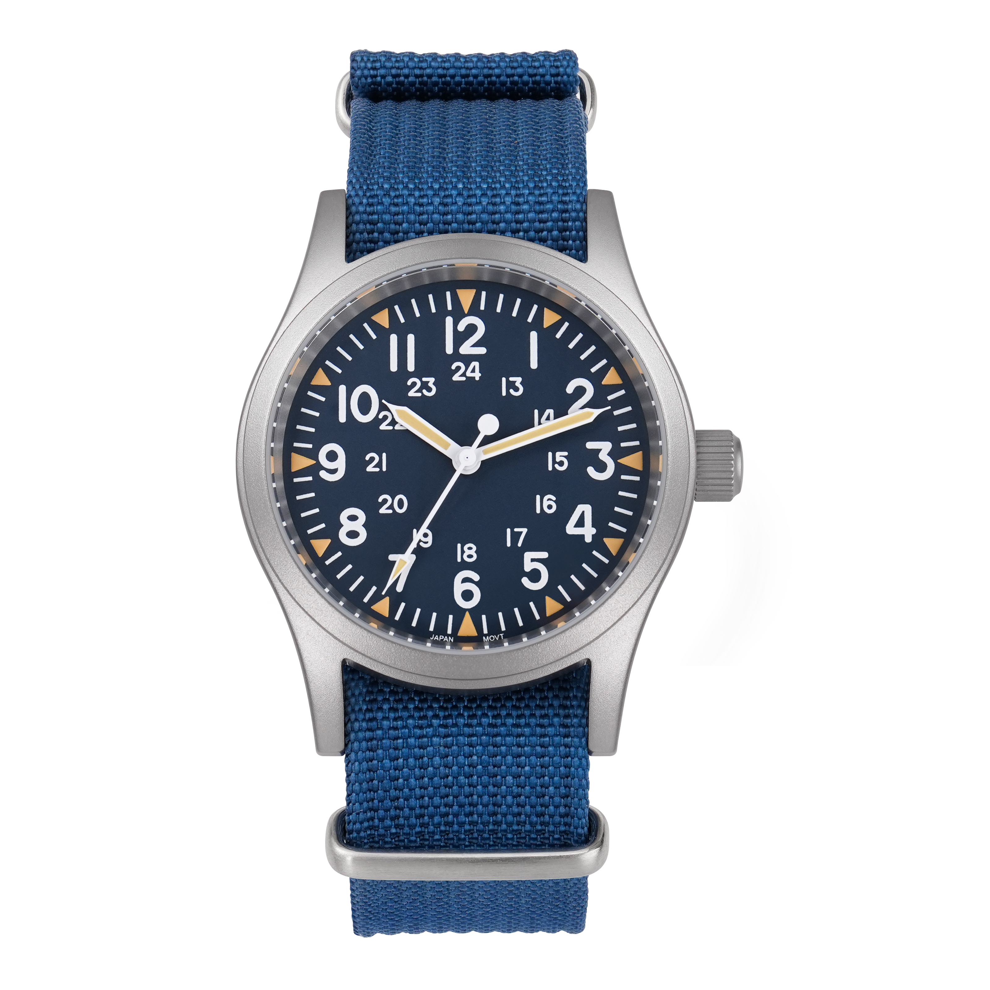 Militado 38mm Retro Field Watches For Men Blue Dial