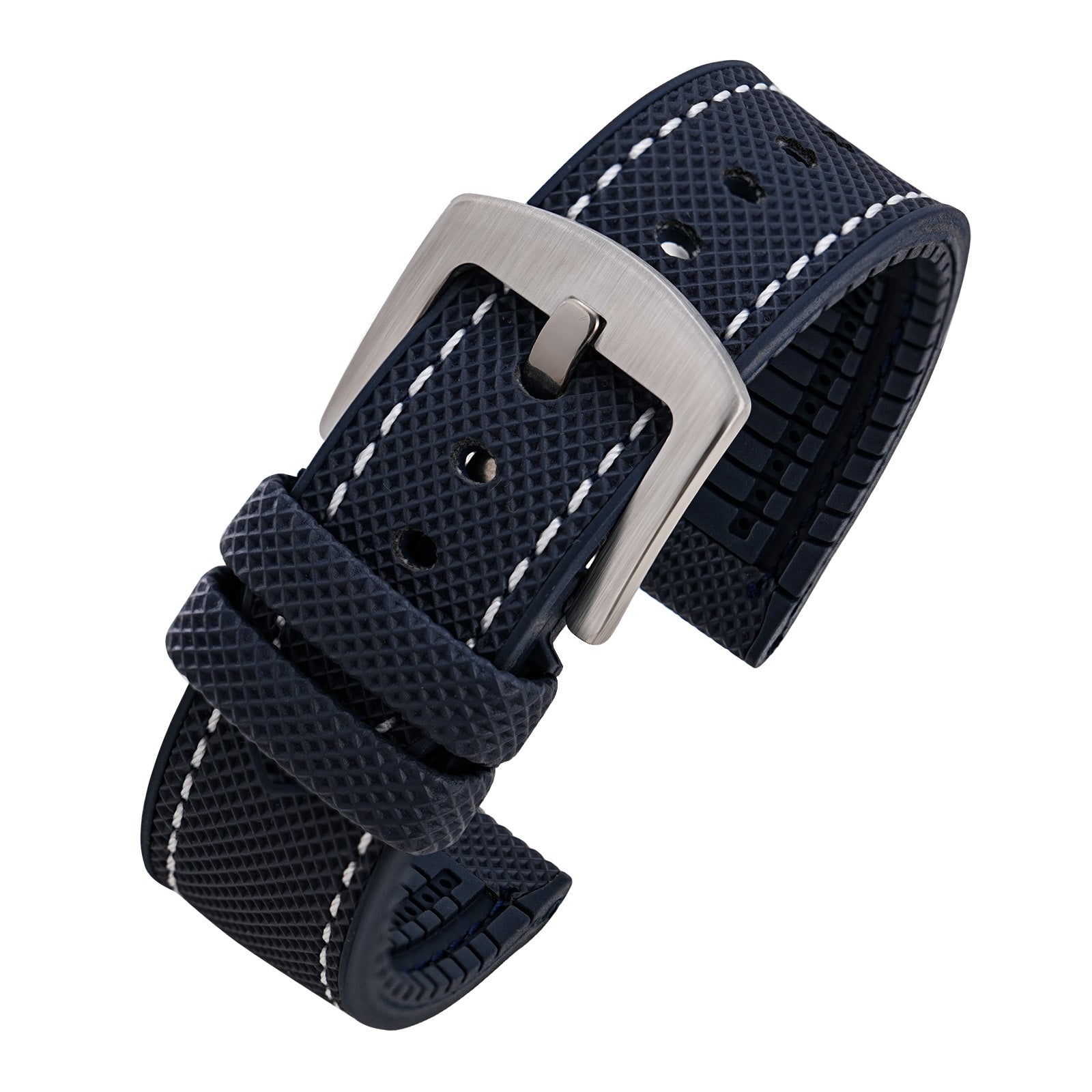 Durable FKM Watch Band Soft Rubber Strap 20mm 22mm