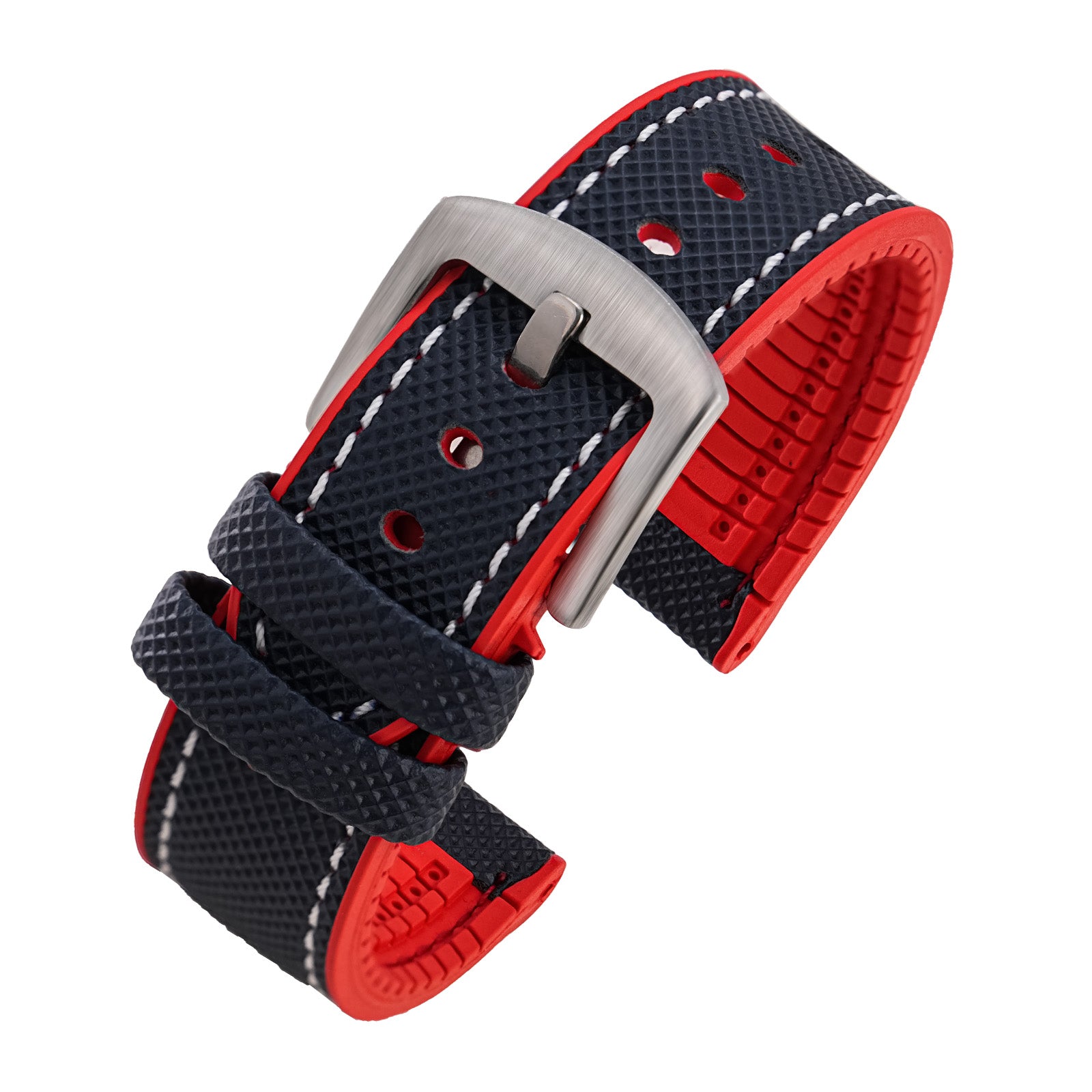 Durable FKM Watch Band Soft Rubber Strap 20mm 22mm