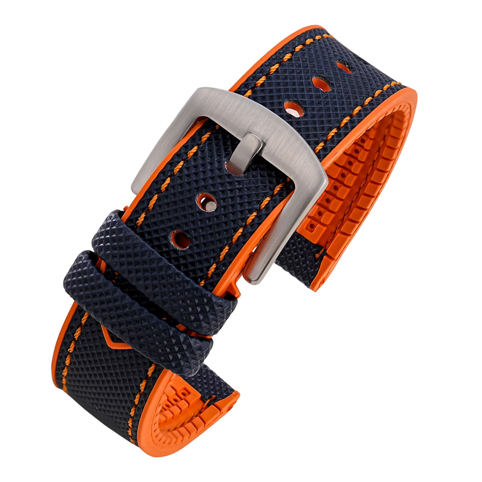 Durable FKM Watch Band Soft Rubber Strap 20mm 22mm