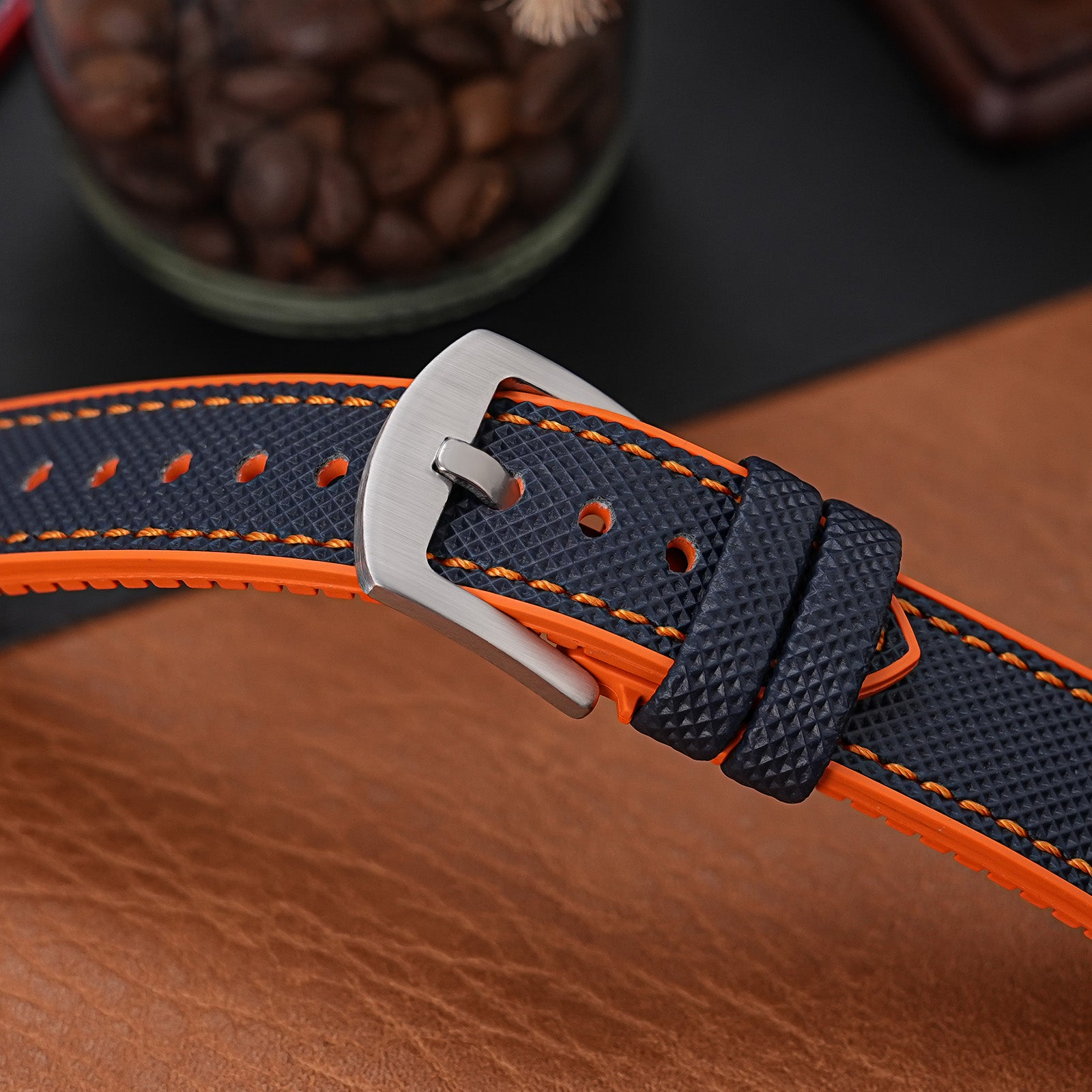 Durable FKM Watch Band Soft Rubber Strap 20mm 22mm