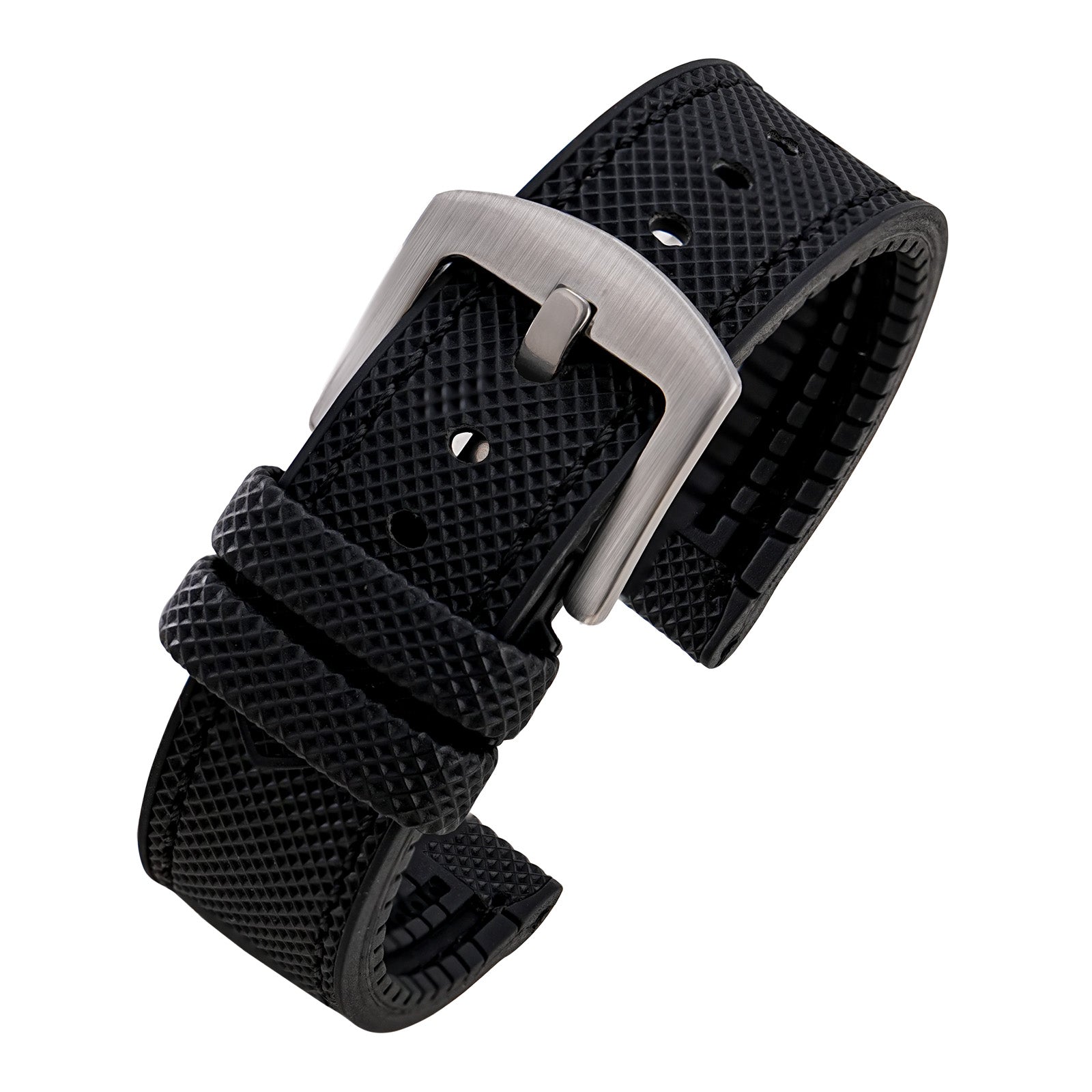 Durable FKM Watch Band Soft Rubber Strap 20mm 22mm